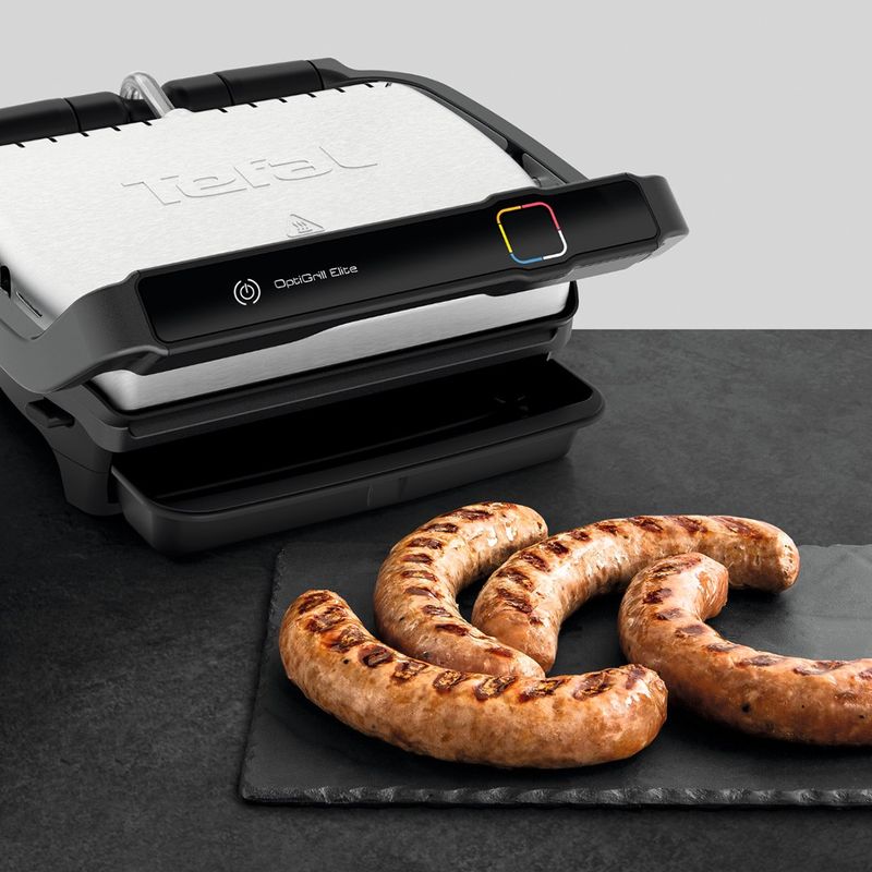 Electronice si Electrocasnice - Electrocasnice bucatarie - Aparate de gatit & desert - Gratare electrice - Gratar electric Tefal OptiGrill Elite GC750D30 cu 12 programe automate, termostat reglabil si carte de retete - Infinity.ro