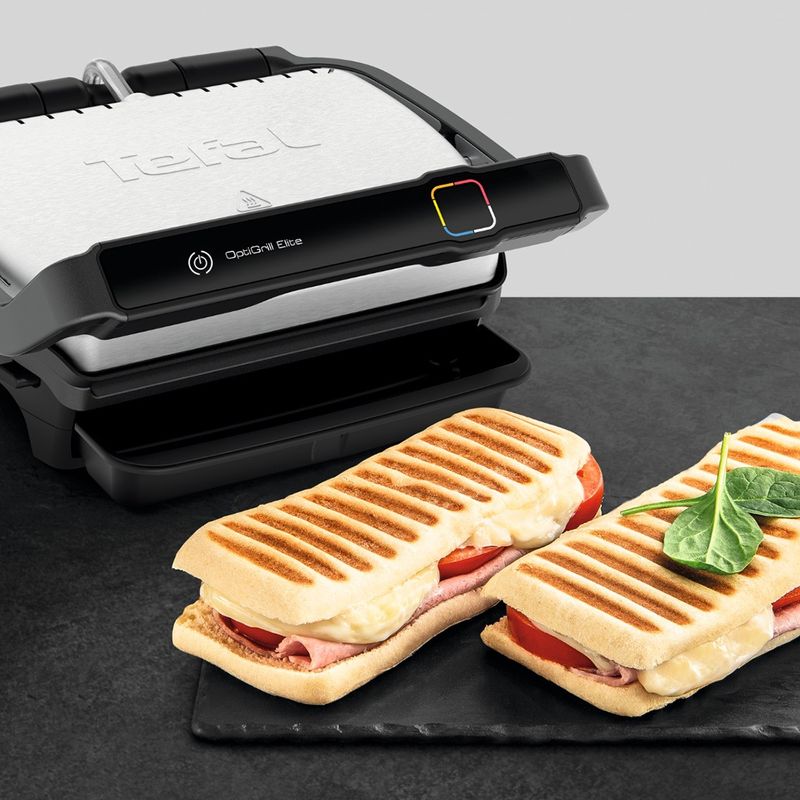 Electronice si Electrocasnice - Electrocasnice bucatarie - Aparate de gatit & desert - Gratare electrice - Gratar electric Tefal OptiGrill Elite GC750D30 cu 12 programe automate, termostat reglabil si carte de retete - Infinity.ro