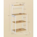 Casa si Gradina - Mobilier - Biblioteci si rafturi - Rafturi - Raft pentru bucatarie cu 4 polite, suport microunde, priza incorporata, cadru metalic, 60x40x140 cm, stejar auriu si alb - Infinity.ro
