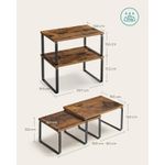 Casa si Gradina - Mobilier - Biblioteci si rafturi - Rafturi - Raft organizator condimente extensibil set 2 bucati, metal si PAL, suprapozabil, 30x20x16 cm, maro rustic - Infinity.ro