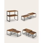 Casa si Gradina - Mobilier - Biblioteci si rafturi - Rafturi - Raft organizator condimente extensibil set 2 bucati, metal si PAL, suprapozabil, 30x20x16 cm, maro rustic - Infinity.ro
