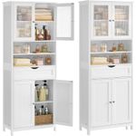 Casa si Gradina - Mobilier - Mobilier baie - Corpuri baie - Dulap de baie cu sertar si rafturi reglabile, MDF, 60x30x170 cm, alb - Infinity.ro
