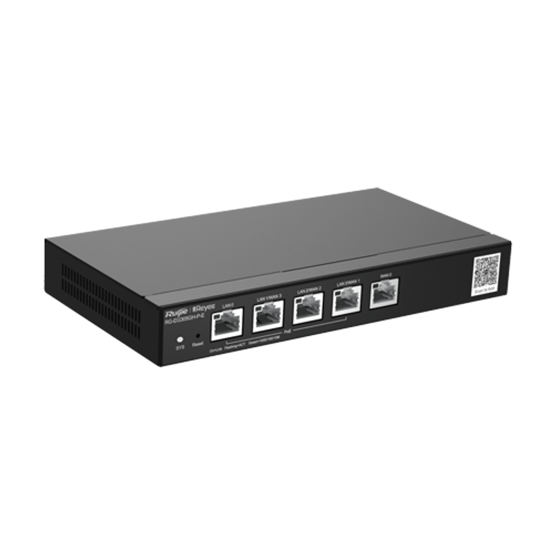 PC, gaming si accesorii - Retelistica - Routere - Router 4 x RJ45 1G PoE, 1 x RJ45 1G, Buget PoE 60W, Multi-WAN, Cloud Management - Ruijie RG-EG305GH-P-E - Infinity.ro
