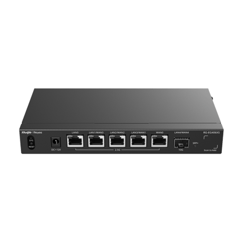 PC, gaming si accesorii - Retelistica - Routere - Router 5 x RJ45 2.5G, 1 x SFP+ 10G, Multi-WAN, Cloud Management - Ruijie Reyee RG-EG406XS - Infinity.ro