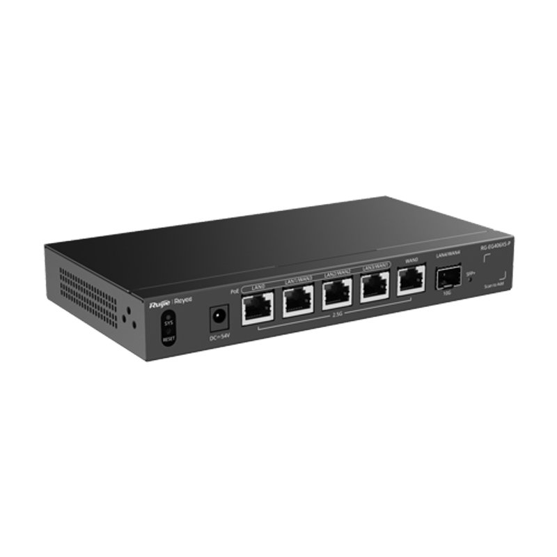 PC, gaming si accesorii - Retelistica - Routere - Router 5 x RJ45 2.5G (4 x PoE+), 1 x SFP+ 10G, Multi-WAN, Cloud Management - Ruijie Reyee RG-EG406XS-P - Infinity.ro