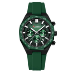 Fashion, accesorii si bijuterii - Barbati - Bijuterii barbati - Ceasuri barbati - Ceas barbatesc Curren 8489 verde inchis cu cronograf, curea din silicon si afisare data - Infinity.ro