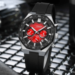 Fashion, accesorii si bijuterii - Barbati - Bijuterii barbati - Ceasuri barbati - Ceas barbatesc Curren 8489 cronograf negru-rosu cu curea din silicon si afisare data - Infinity.ro