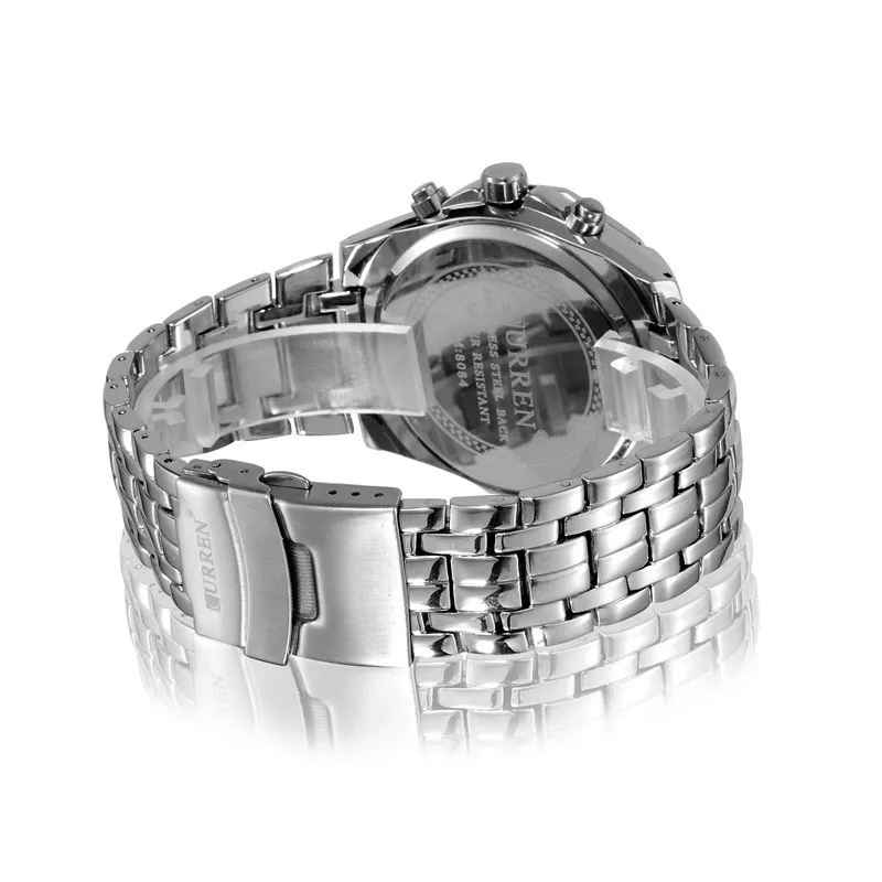 Fashion, accesorii si bijuterii - Barbati - Bijuterii barbati - Ceasuri barbati - Ceas barbatesc Curren 8084 negru argintiu cu cronograf, cadran antracit si bratara metalica - Infinity.ro