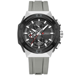 Fashion, accesorii si bijuterii - Barbati - Bijuterii barbati - Ceasuri barbati - Ceas Barbati Curren 8462 Gri Antracit, Cronograf Quartz, Curea Silicon Gri, Design Sport Modern - Infinity.ro