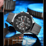 Fashion, accesorii si bijuterii - Barbati - Bijuterii barbati - Ceasuri barbati - Ceas Barbati Curren 8462 Gri Antracit, Cronograf Quartz, Curea Silicon Gri, Design Sport Modern - Infinity.ro