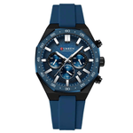 Fashion, accesorii si bijuterii - Barbati - Bijuterii barbati - Ceasuri barbati - Ceas barbatesc Curren 8489 albastru cu cronograf, curea din silicon si afisare data - Infinity.ro