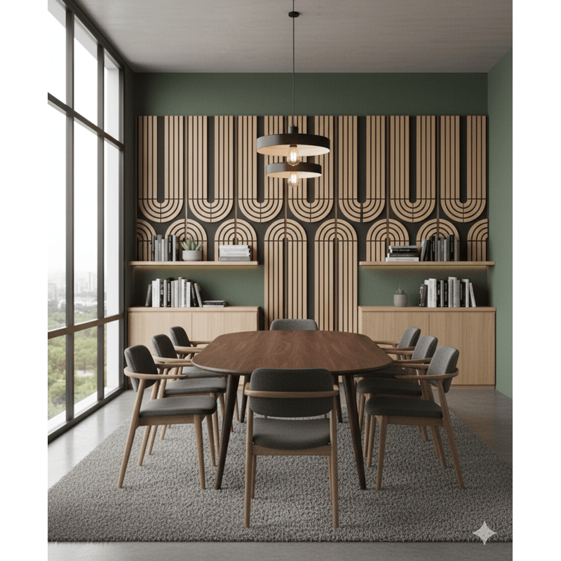 Casa si Gradina - Decoratiuni - Decoratiuni perete - Panou riflat acustic Art Deco, stejar, UnicSpot, 240x60x2.1 cm - Infinity.ro