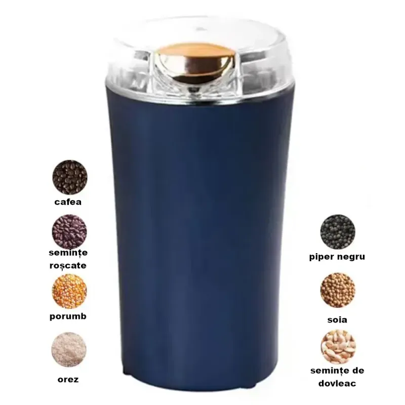 Electronice si Electrocasnice - Electrocasnice bucatarie - Preparare bauturi - Rasnite - Rasnita electrica multifunctionala 300W pentru cafea, condimente, seminte si ierburi uscate, cu lame din otel inoxidabil - Infinity.ro
