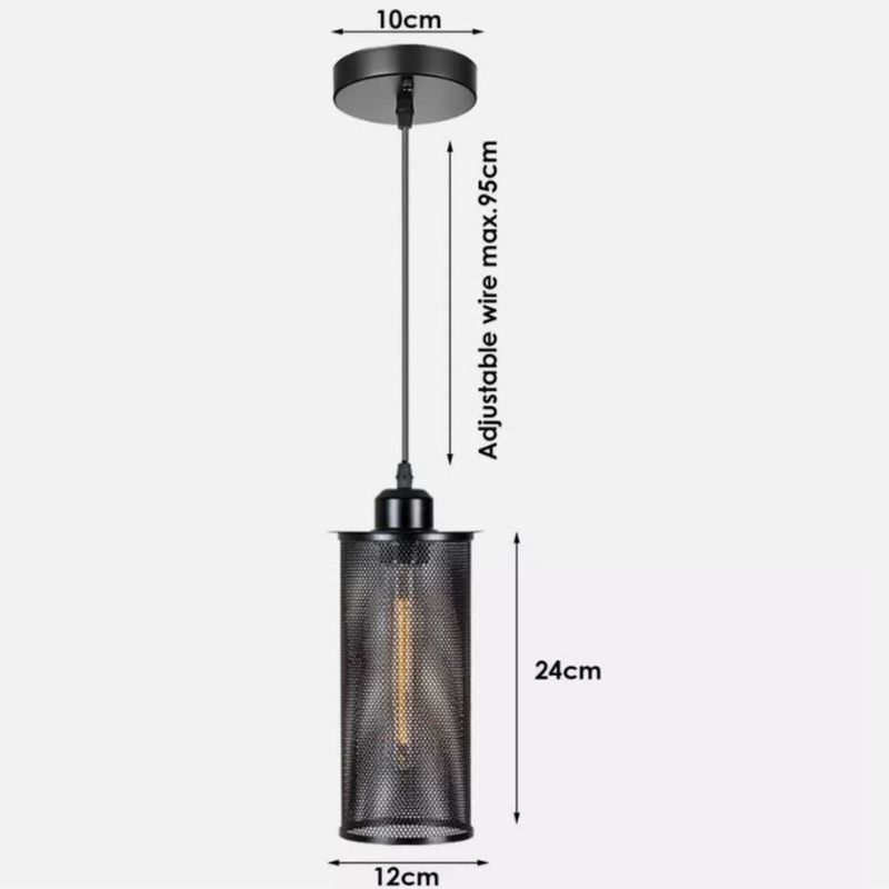 Casa si Gradina - Corpuri si surse de iluminat - Lustre si pendule - Pendul, AB Luxury Concept, industrial, negru, 24x12cm, lungime cablu 95cm - Infinity.ro