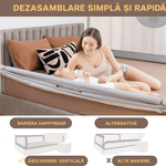 Casa si Gradina - Mobilier - Mobilier copii - Sisteme de siguranta - Set 3 Bariere Siguranta Pat Gri 2x200cm + 1x140cm, Inaltime Reglabila 68-98cm - Infinity.ro