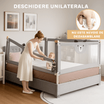 Casa si Gradina - Mobilier - Mobilier copii - Sisteme de siguranta - Set 3 Bariere Siguranta Pat Gri 2x200cm + 1x140cm, Inaltime Reglabila 68-98cm - Infinity.ro