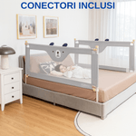 Casa si Gradina - Mobilier - Mobilier copii - Sisteme de siguranta - Set 3 Bariere Siguranta Pat Gri 2x200cm + 1x140cm, Inaltime Reglabila 68-98cm - Infinity.ro
