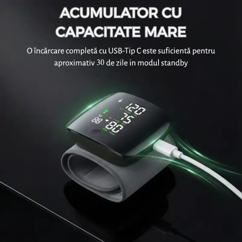 Ingrijire personala si Cosmetice - Sanatate si wellness - Aparate medicale - Tensiometre - Tensiometru de incheietura, Afisaj LED cu caractere mari, vizibile, Auto-masurare, Detectare puls neregulat - Infinity.ro