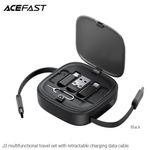 Laptop, Telefoane si Tablete - Telefoane mobile si accesorii - Accesorii Telefoane - Cabluri si adaptoare telefoane - Acefast - Data Cable (J3) - Travel Set with Retractable Cable 2x USB-C, USB, Lightning, Micro-USB, TF, 60W, 3A, 0.95m - Black - Infinity.ro