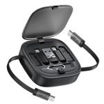 Laptop, Telefoane si Tablete - Telefoane mobile si accesorii - Accesorii Telefoane - Cabluri si adaptoare telefoane - Acefast - Data Cable (J3) - Travel Set with Retractable Cable 2x USB-C, USB, Lightning, Micro-USB, TF, 60W, 3A, 0.95m - Black - Infinity.ro
