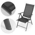 Casa si Gradina - Gradina si terasa - Mobilier exterior - Scaune si sezlonguri gradina - Scaun pliabil MultiGarden, spatar reglabil, balcon, terasa si gradiuna, gri HOM010820 - Infinity.ro