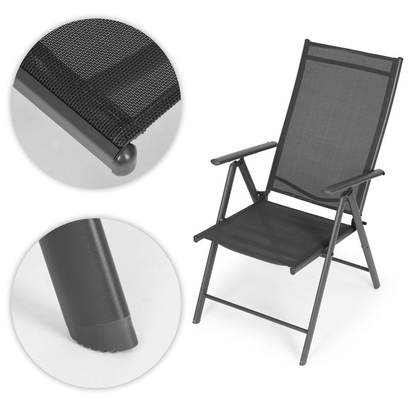 Casa si Gradina - Gradina si terasa - Mobilier exterior - Scaune si sezlonguri gradina - Scaun pliabil MultiGarden, spatar reglabil, balcon, terasa si gradiuna, gri HOM010820 - Infinity.ro