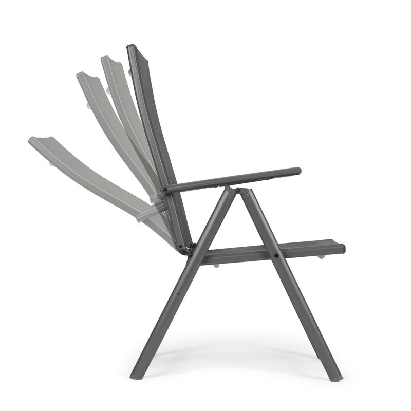 Casa si Gradina - Gradina si terasa - Mobilier exterior - Scaune si sezlonguri gradina - Scaun pliabil MultiGarden, spatar reglabil, balcon, terasa si gradiuna, gri HOM010820 - Infinity.ro