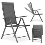 Casa si Gradina - Gradina si terasa - Mobilier exterior - Scaune si sezlonguri gradina - Scaun pliabil MultiGarden, spatar reglabil, balcon, terasa si gradiuna, gri HOM010820 - Infinity.ro