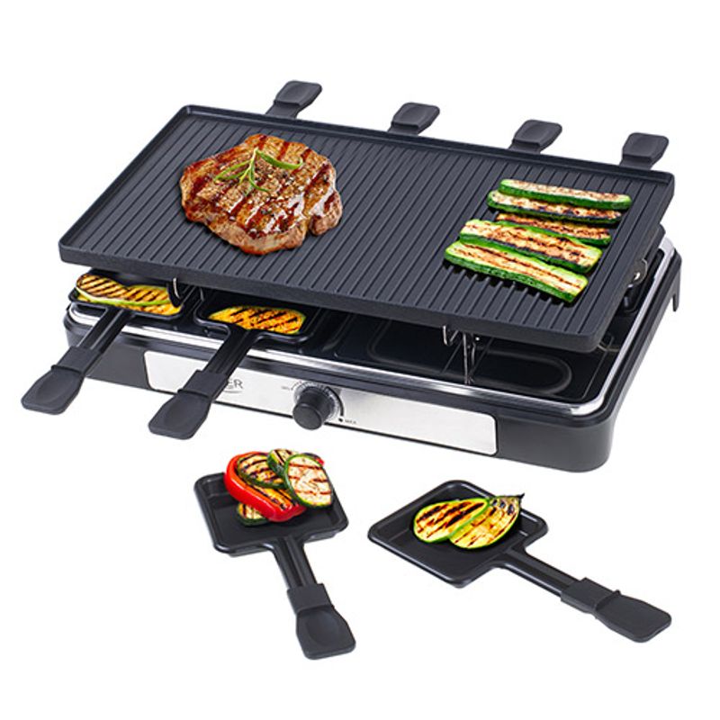 Electronice si Electrocasnice - Electrocasnice bucatarie - Aparate de gatit & desert - Gratare electrice - Gratar Raclette Adler AD 6616, 1400 W, 8 persoane - Infinity.ro