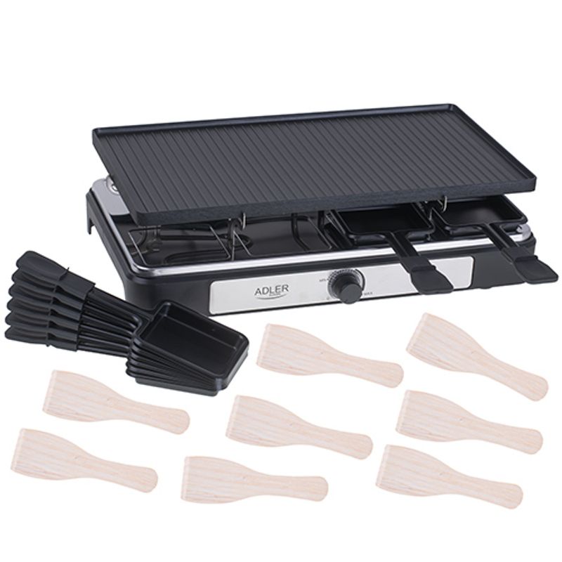 Electronice si Electrocasnice - Electrocasnice bucatarie - Aparate de gatit & desert - Gratare electrice - Gratar Raclette Adler AD 6616, 1400 W, 8 persoane - Infinity.ro