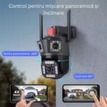 Casa si Gradina - Electrice - Smart Home - Camere de supraveghere - Camera de Supraveghere 4G LTE cu Cartela SIM, 9MP Ultra HD, 3 Lentile - Infinity.ro