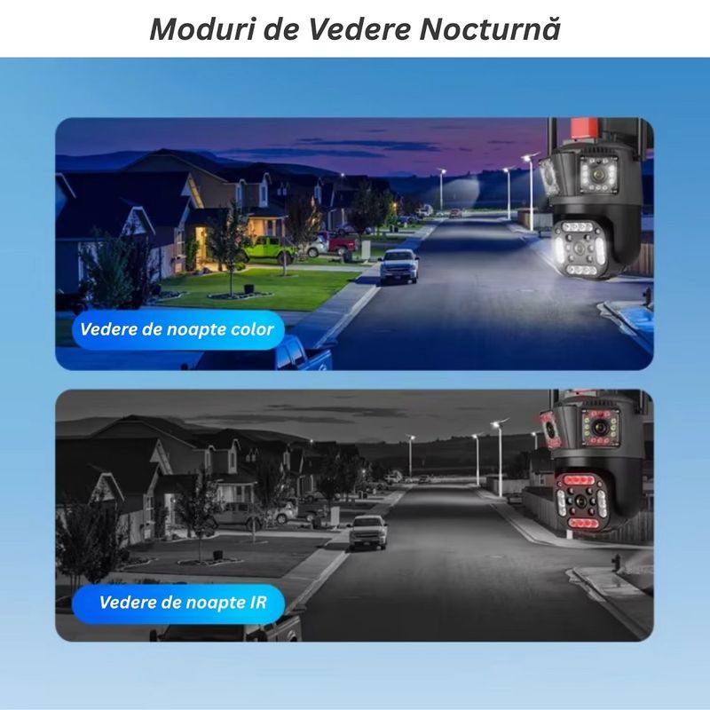 Casa si Gradina - Electrice - Smart Home - Camere de supraveghere - Camera de Supraveghere 4G LTE cu Cartela SIM, 9MP Ultra HD, 3 Lentile - Infinity.ro