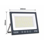 Casa si Gradina - Corpuri si surse de iluminat - Iluminat comercial si industrial - Proiectoare si lampi de lucru - Proiector cu LED-uri de 150W, 15000LM, pentru exterior sau interior, IP66, din sticla mata anti-orbire - Infinity.ro