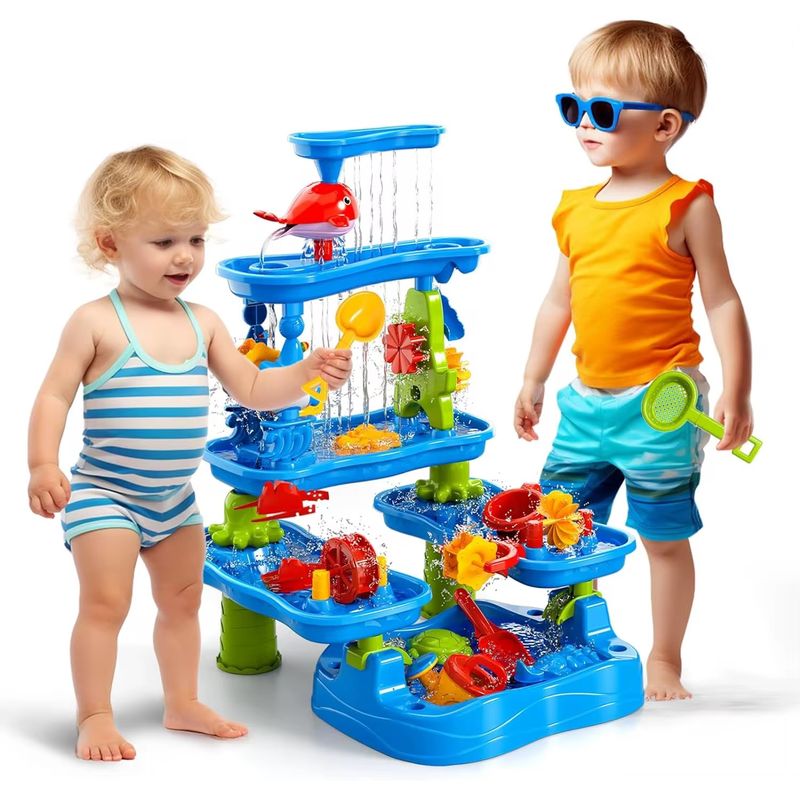 Jucarii, Copii si Bebe - Jucarii si jocuri - Jucarii de exterior - Jucarii pentru plaja si nisip - Masuta de nisip si apa cu cascade, roti si accesorii - Infinity.ro