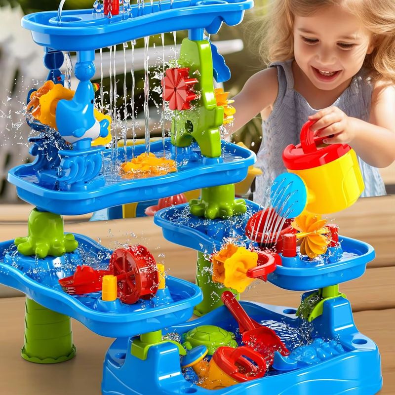 Jucarii, Copii si Bebe - Jucarii si jocuri - Jucarii de exterior - Jucarii pentru plaja si nisip - Masuta de nisip si apa cu cascade, roti si accesorii - Infinity.ro