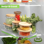 Casa si Gradina - Mobilier - Organizare si depozitare - Organizatoare pentru sertare si dulapuri - Organizator rotativ frigider 40x30 cm  Platou 360° antialunecare, economisire spatiu - Infinity.ro