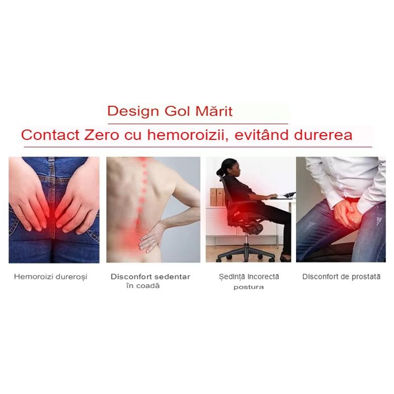 Casa si Gradina - Textile si covoare - Perne si pilote - Perne - Perna ortopedica pentru sezut din spuma cu memorie 4D, QFC-077 Arvada ErgoSupport, forma U - Infinity.ro