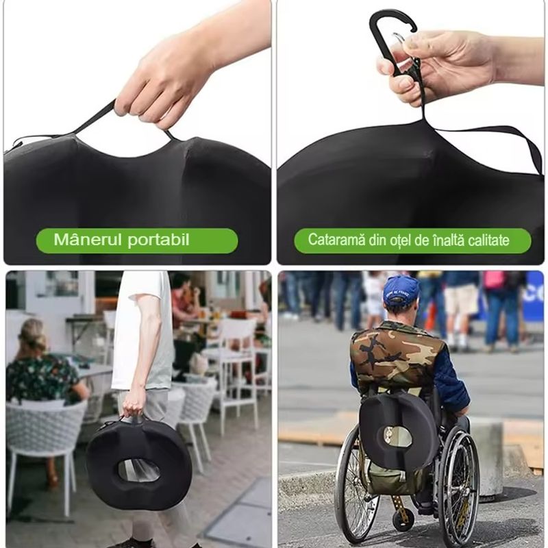 Casa si Gradina - Textile si covoare - Perne si pilote - Perne - Perna ortopedica pentru sezut din spuma cu memorie 4D, QFC-077 Arvada ErgoSupport, forma U - Infinity.ro