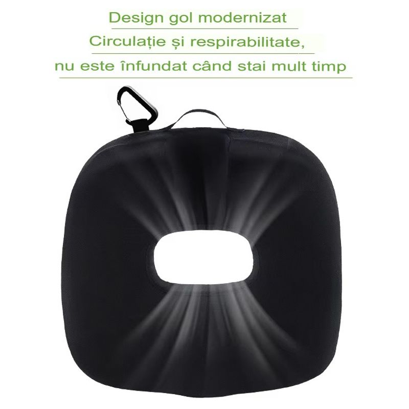Casa si Gradina - Textile si covoare - Perne si pilote - Perne - Perna ortopedica pentru sezut din spuma cu memorie 4D, QFC-077 Arvada ErgoSupport, forma U - Infinity.ro