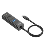 PC, gaming si accesorii - Retelistica - Hub-uri - Hub USB 3.0 Type-C 4 in 1 Adaptor Convertor Hoco HB25 Easy Mix High Speed OTG 1Tb - Negru - Infinity.ro