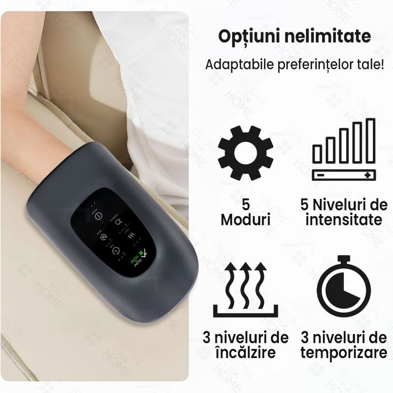 Ingrijire personala si Cosmetice - Sanatate si wellness - Articole wellness - Aparate si dispozitive de masaj - Aparat masaj maini wireless, presopunctura si reflexoterapie maini, amelioreaza durerile articulare, gri - Infinity.ro