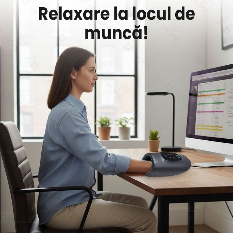 Ingrijire personala si Cosmetice - Sanatate si wellness - Articole wellness - Aparate si dispozitive de masaj - Aparat masaj maini wireless, presopunctura si reflexoterapie maini, amelioreaza durerile articulare, gri - Infinity.ro