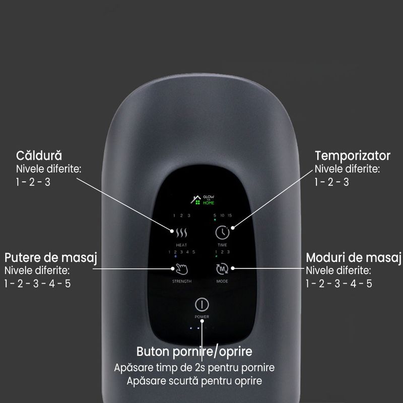 Ingrijire personala si Cosmetice - Sanatate si wellness - Articole wellness - Aparate si dispozitive de masaj - Aparat masaj maini wireless, presopunctura si reflexoterapie maini, amelioreaza durerile articulare, gri - Infinity.ro