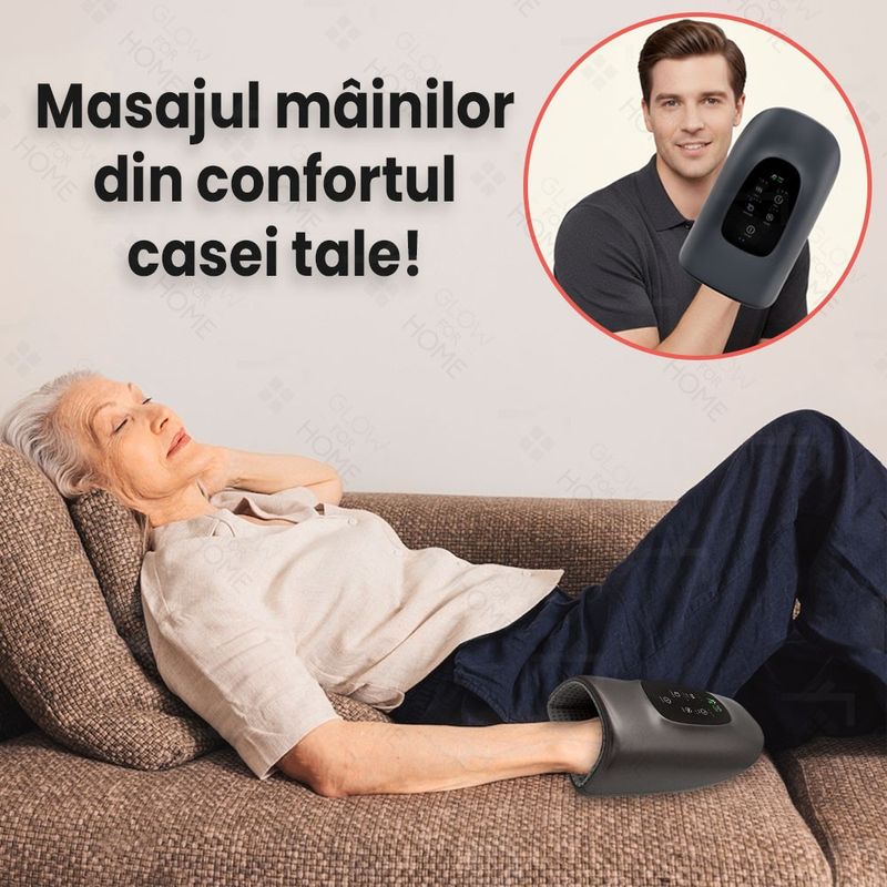Ingrijire personala si Cosmetice - Sanatate si wellness - Articole wellness - Aparate si dispozitive de masaj - Aparat masaj maini wireless, presopunctura si reflexoterapie maini, amelioreaza durerile articulare, gri - Infinity.ro