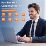 TV, Audio-Video si Foto - Portabile audio - Casti audio - Casca Bluetooth New Bee M54, Autonomie 60 ore, Anulare zgomot, Multipoint, Albastru - Infinity.ro