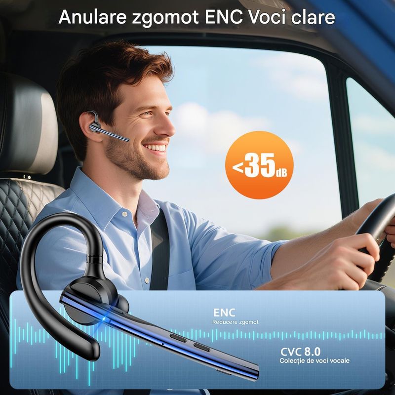 TV, Audio-Video si Foto - Portabile audio - Casti audio - Casca Bluetooth New Bee M54, Autonomie 60 ore, Anulare zgomot, Multipoint, Albastru - Infinity.ro