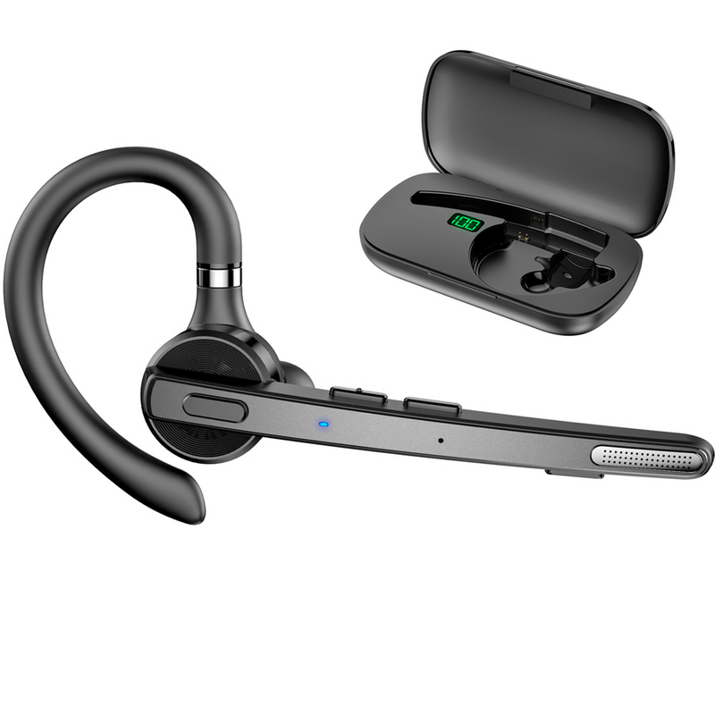 TV, Audio-Video si Foto - Portabile audio - Casti audio - Casca Bluetooth New Bee M53,  Autonomie baterie 60 ore, Anulare zgomot, Cu carcasa de incarcare, Sunet HD, Multipoint - Infinity.ro