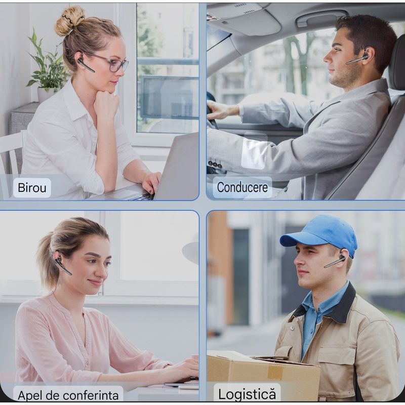 TV, Audio-Video si Foto - Portabile audio - Casti audio - Casca Bluetooth New Bee M53,  Autonomie baterie 60 ore, Anulare zgomot, Cu carcasa de incarcare, Sunet HD, Multipoint - Infinity.ro