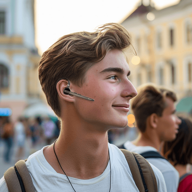 TV, Audio-Video si Foto - Portabile audio - Casti audio - Casca Bluetooth New Bee M53,  Autonomie baterie 60 ore, Anulare zgomot, Cu carcasa de incarcare, Sunet HD, Multipoint - Infinity.ro
