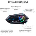 TV, Audio-Video si Foto - Portabile audio - Casti audio - Casca Bluetooth Moto CerCip Y12 Pro, Intercom pentru 2 persoane, Autonomie 20 ore, Rezistenta la apa, Anulare zgomot - Infinity.ro